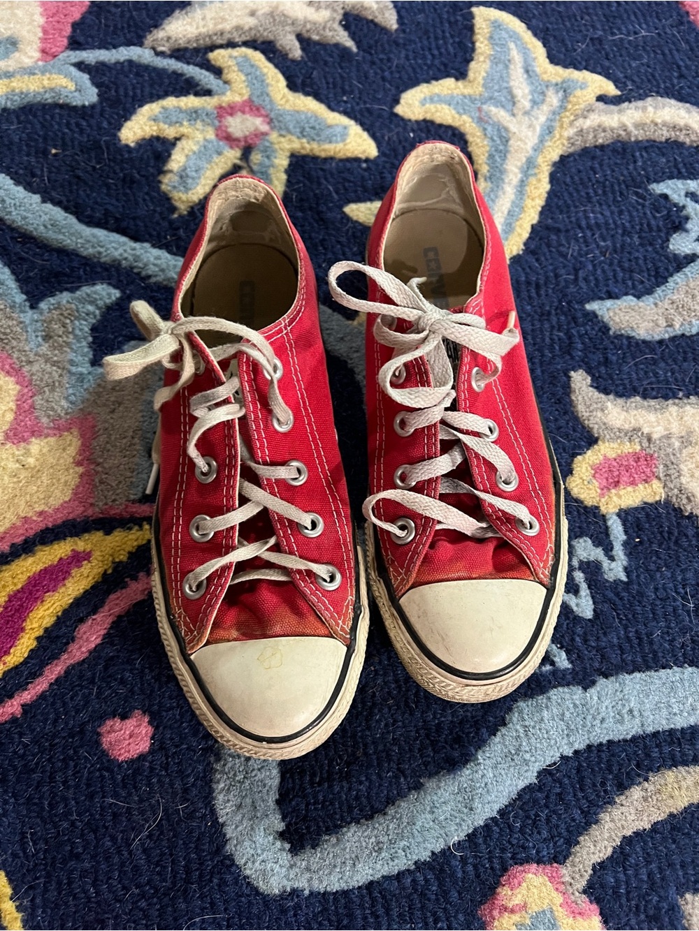 Converse Red Low-Top Canvas Sneakers
